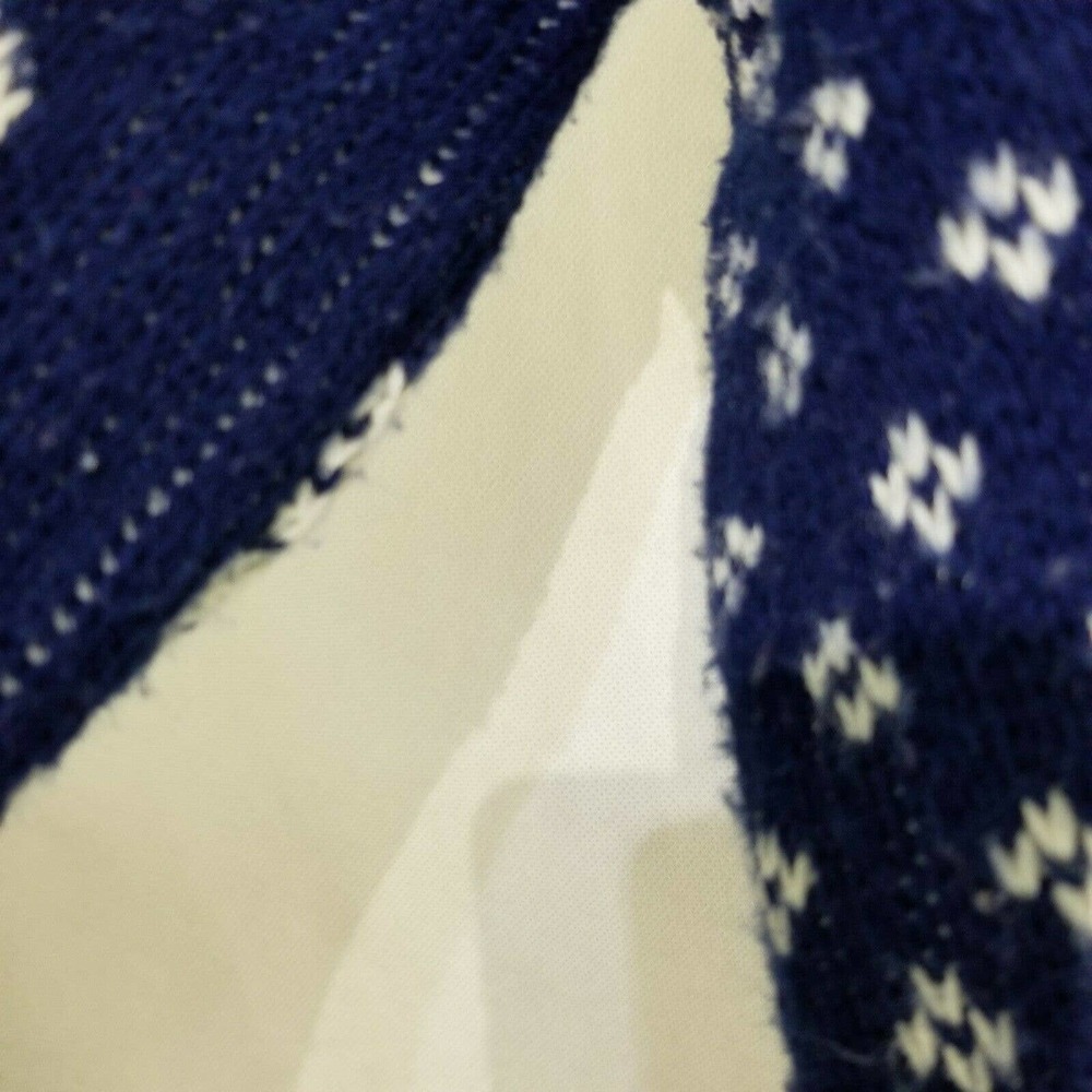 Men’s Size L Puritan Blue Reindeer / Moose Acrylic Sweater Trees Vintage Design - Picture 6 of 12